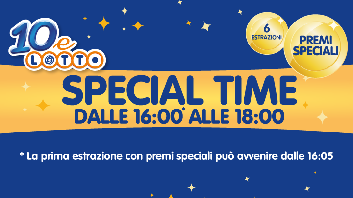 10eLotto Special Time dalle 16 alle 18