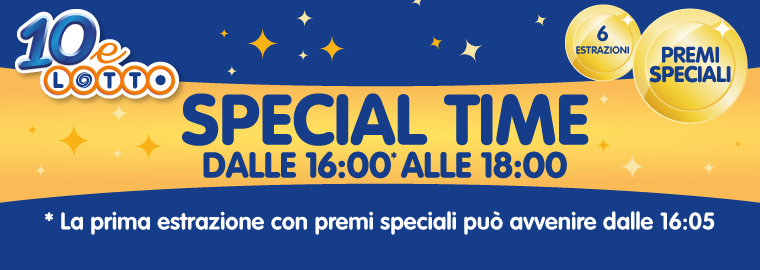 Special Time 10eLotto, da oggi premi speciali in palio